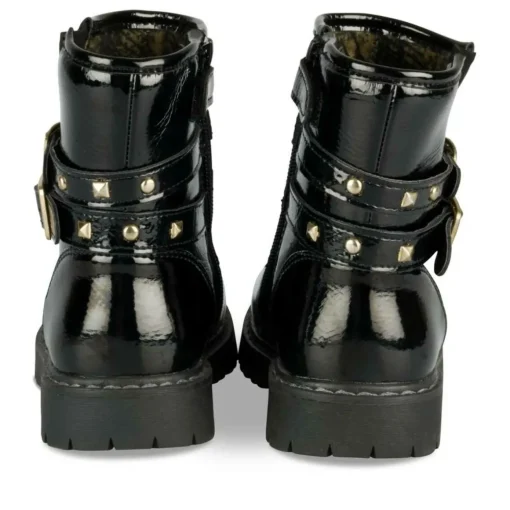 Bottines NOIR Fille Motif Vernis Fermeture éclair