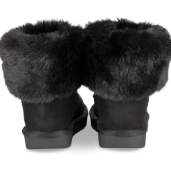 Bottines NOIR Fille Motif Fausse Fourrure A Enfiler