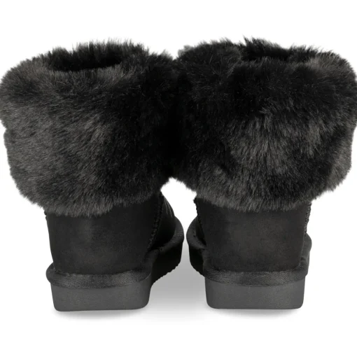 Bottines NOIR Fille Motif Fausse Fourrure A Enfiler