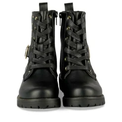 Bottines NOIR Fille Motif Clouté Lacets + Fermeture éclair