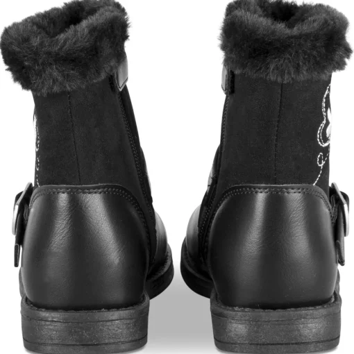 Bottines NOIR Fille Motif Uni Fermeture éclair