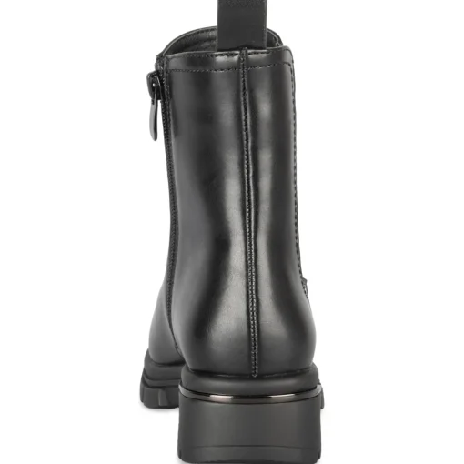 Bottines NOIR Fille Motif Uni Elastique + Fermeture éclair