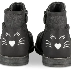 Bottines NOIR Fille Motif Animal Fermeture éclair
