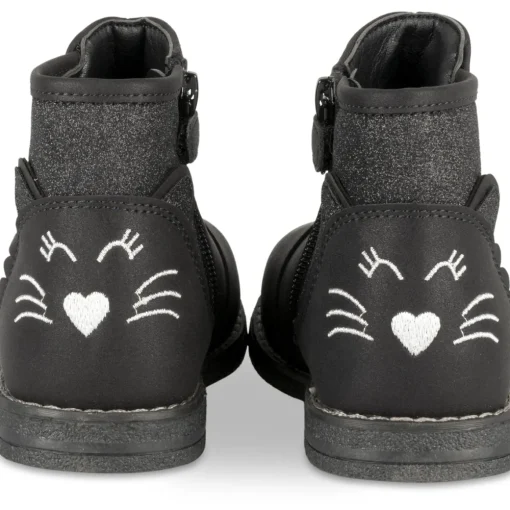 Bottines NOIR Fille Motif Animal Fermeture éclair