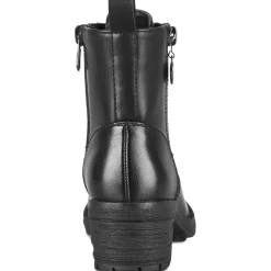 Bottines NOIR Fille Motif Uni Lacets + Fermeture éclair
