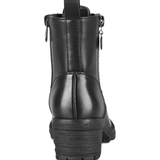 Bottines NOIR Fille Motif Uni Lacets + Fermeture éclair