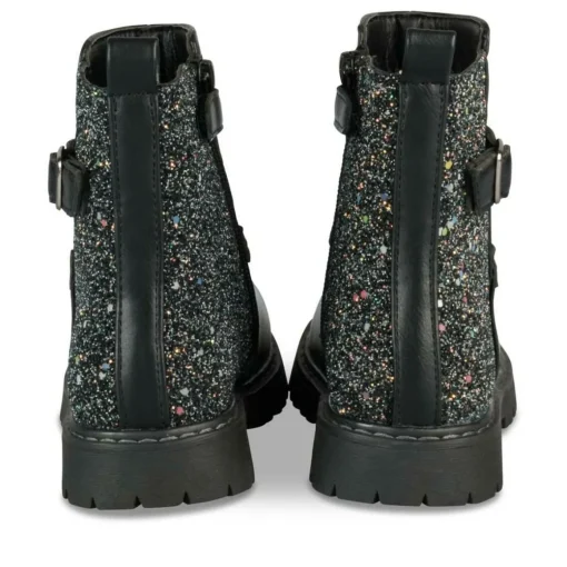 Bottines NOIR Fille Motif Paillettes Fermeture éclair