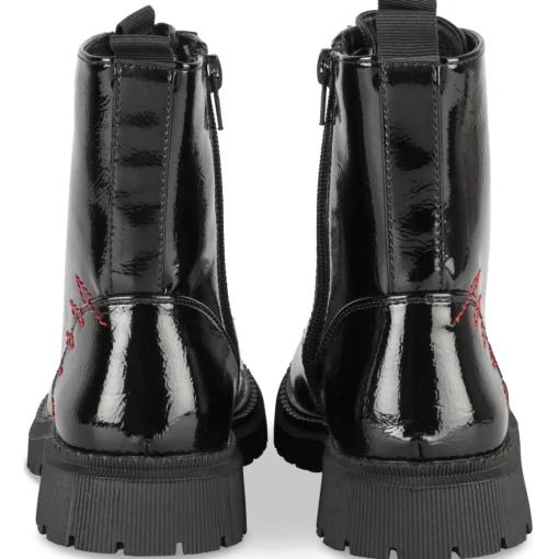 Bottines NOIR Fille Motif Uni A Enfiler