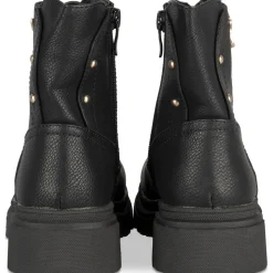 Bottines NOIR Fille Motif Uni Lacets + Fermeture éclair