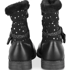 Bottines NOIR Fille Motif Coeurs Fermeture éclair