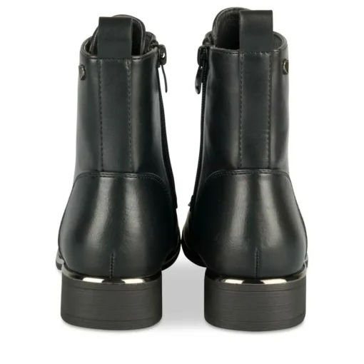 Bottines NOIR Fille Motif Coeurs Lacets