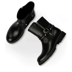 Bottines NOIR Fille Motif Uni Fermeture éclair