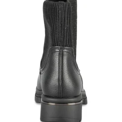 Bottines NOIR Fille Motif Uni Elastique