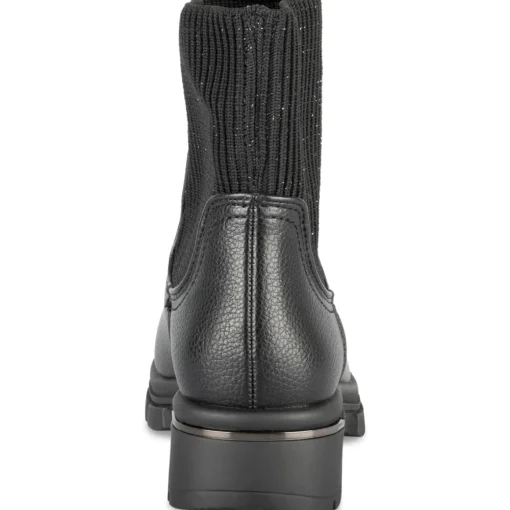 Bottines NOIR Fille Motif Uni Elastique