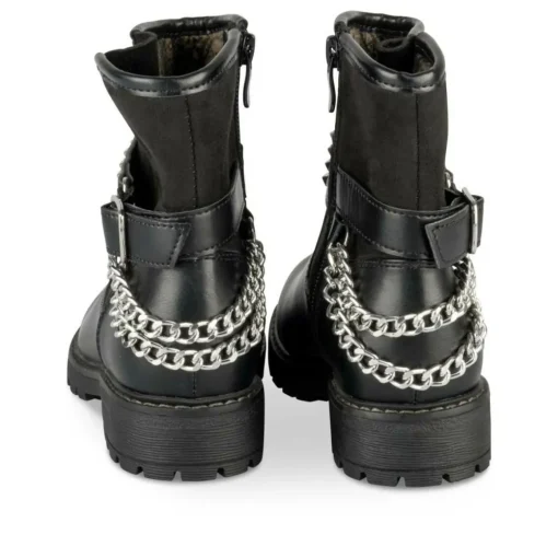 Bottines NOIR Fille Motif Chaîne Fermeture éclair
