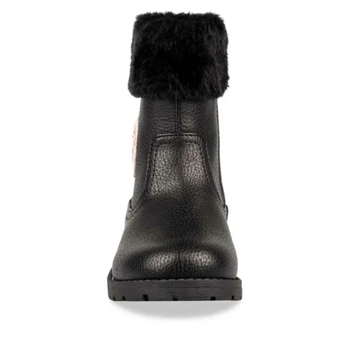 Bottines NOIR Fille Motif Uni Fermeture éclair