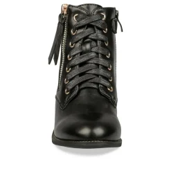 Bottines NOIR Fille Motif Uni Lacets