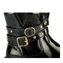 Bottines NOIR Fille Motif Vernis Fermeture éclair