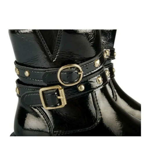 Bottines NOIR Fille Motif Vernis Fermeture éclair