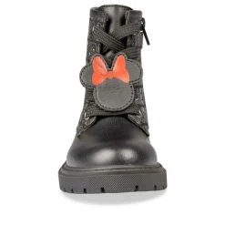 Bottines NOIR Fille Motif Uni Lacets