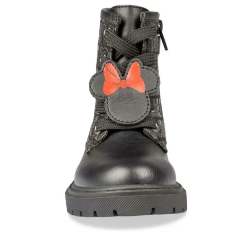 Bottines NOIR Fille Motif Uni Lacets