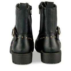Bottines NOIR Fille Motif Clouté Lacets + Fermeture éclair