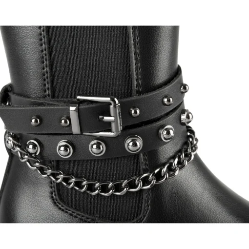 Bottines NOIR Fille Motif Uni Fermeture éclair