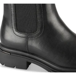 Bottines NOIR Fille Motif Uni Elastique + Fermeture éclair