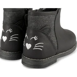 Bottines NOIR Fille Motif Animal Fermeture éclair