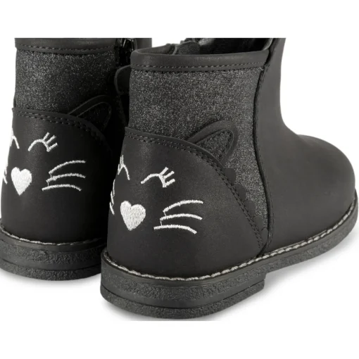 Bottines NOIR Fille Motif Animal Fermeture éclair