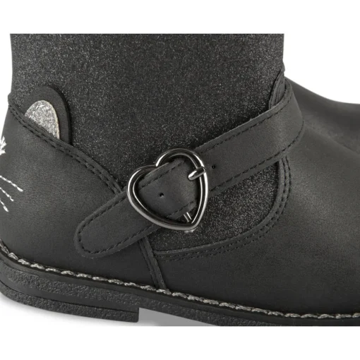Bottines NOIR Fille Motif Paillettes Fermeture éclair