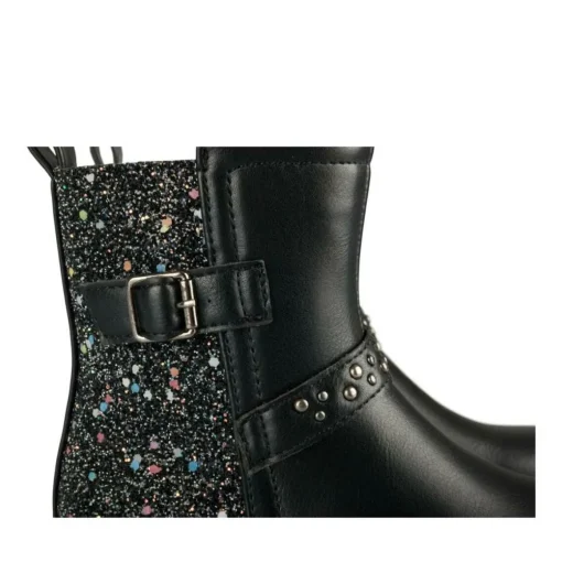 Bottines NOIR Fille Motif Paillettes Fermeture éclair
