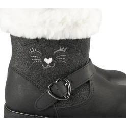 Bottines NOIR Fille Motif Paillettes Fermeture éclair