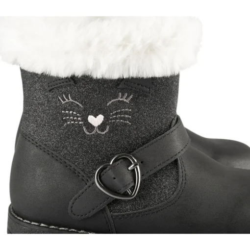 Bottines NOIR Fille Motif Paillettes Fermeture éclair