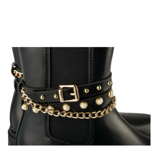 Bottines NOIR Fille Motif Chaîne Fermeture éclair
