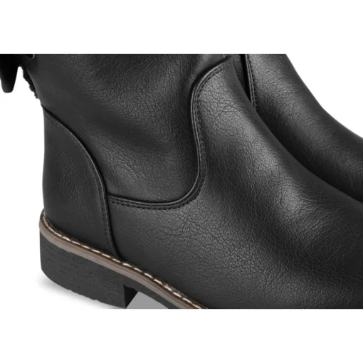 Bottines NOIR Fille Motif Uni Fermeture éclair