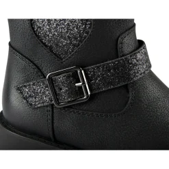 Bottines NOIR Fille Motif Uni Fermeture éclair