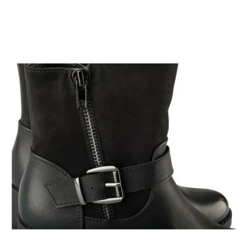 Bottines NOIR Fille Motif Uni Fermeture éclair