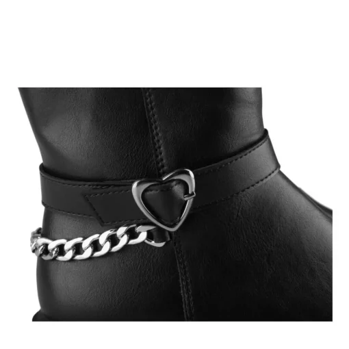 Bottines NOIR Fille Motif Chaîne Fermeture éclair