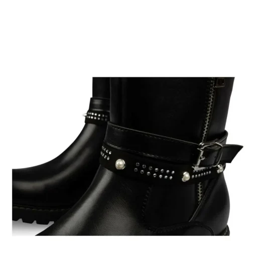 Bottines NOIR Fille Motif Uni Fermeture éclair