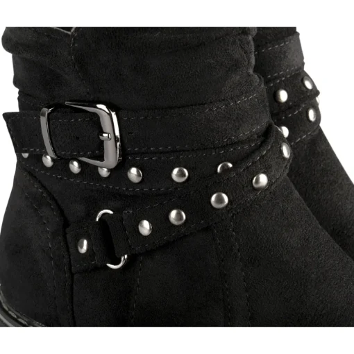 Bottines NOIR Fille Motif Uni Fermeture éclair