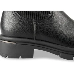 Bottines NOIR Fille Motif Uni Elastique
