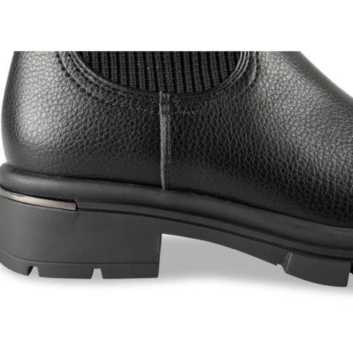 Bottines NOIR Fille Motif Uni Elastique