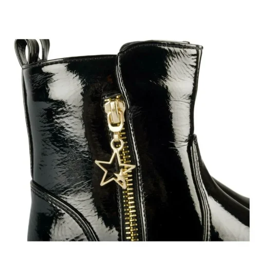 Bottines NOIR Fille Motif Vernis Fermeture éclair