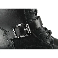 Bottines NOIR Fille Motif Uni Lacets + Fermeture éclair