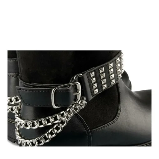 Bottines NOIR Fille Motif Chaîne Fermeture éclair