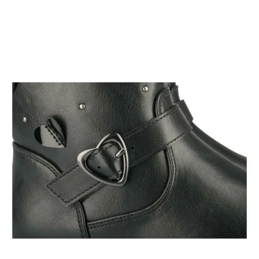 Bottines NOIR Fille Motif Coeurs Fermeture éclair