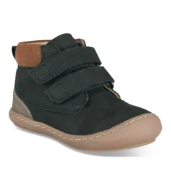 Bottines NOIR Garçon CUIR Motif Uni Scratch