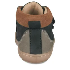 Bottines NOIR Garçon CUIR Motif Uni Scratch