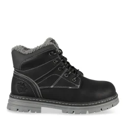 Bottines NOIR Garçon Motif Uni Lacets